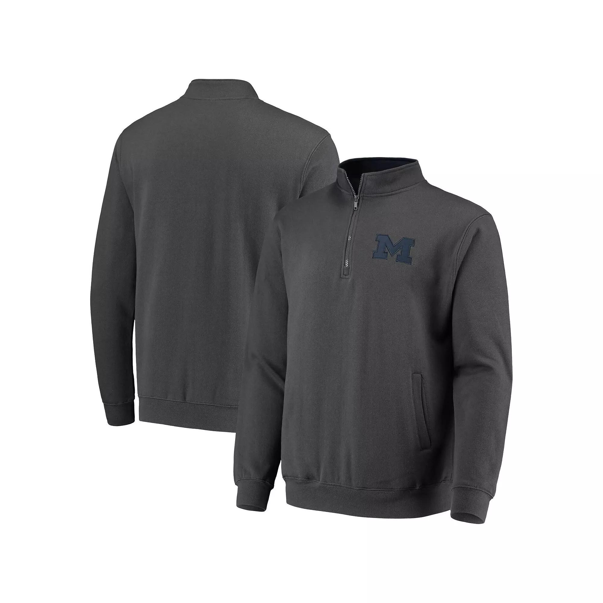 Men's Colosseum Charcoal Michigan Wolverines Tortugas Logo Quarter-Zip Jacket,  Product Image