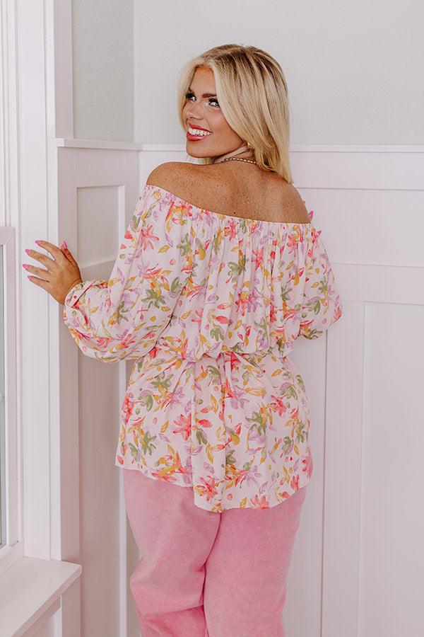 Coastal Cure Floral Top In Pink Curves Product Image