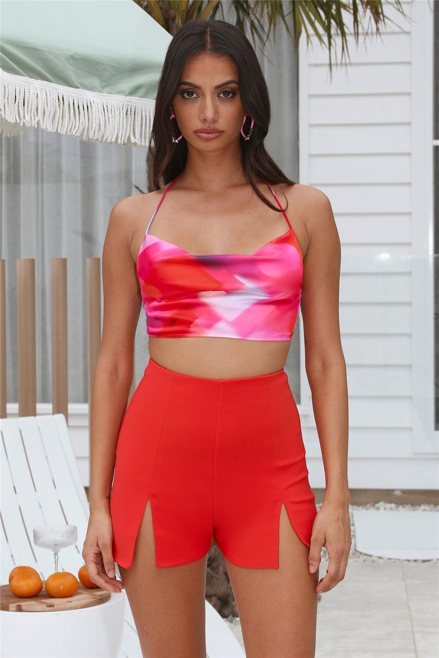 HELLO MOLLY Calabasas Shorts Tangerine Product Image