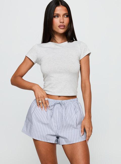 Nautique Drawstring Shorts Blue Stripe Product Image