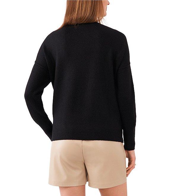 Vince Camuto Crew Neck Long Sleeve Extended Shoulder Seamed Cozy Statement Sweater Product Image