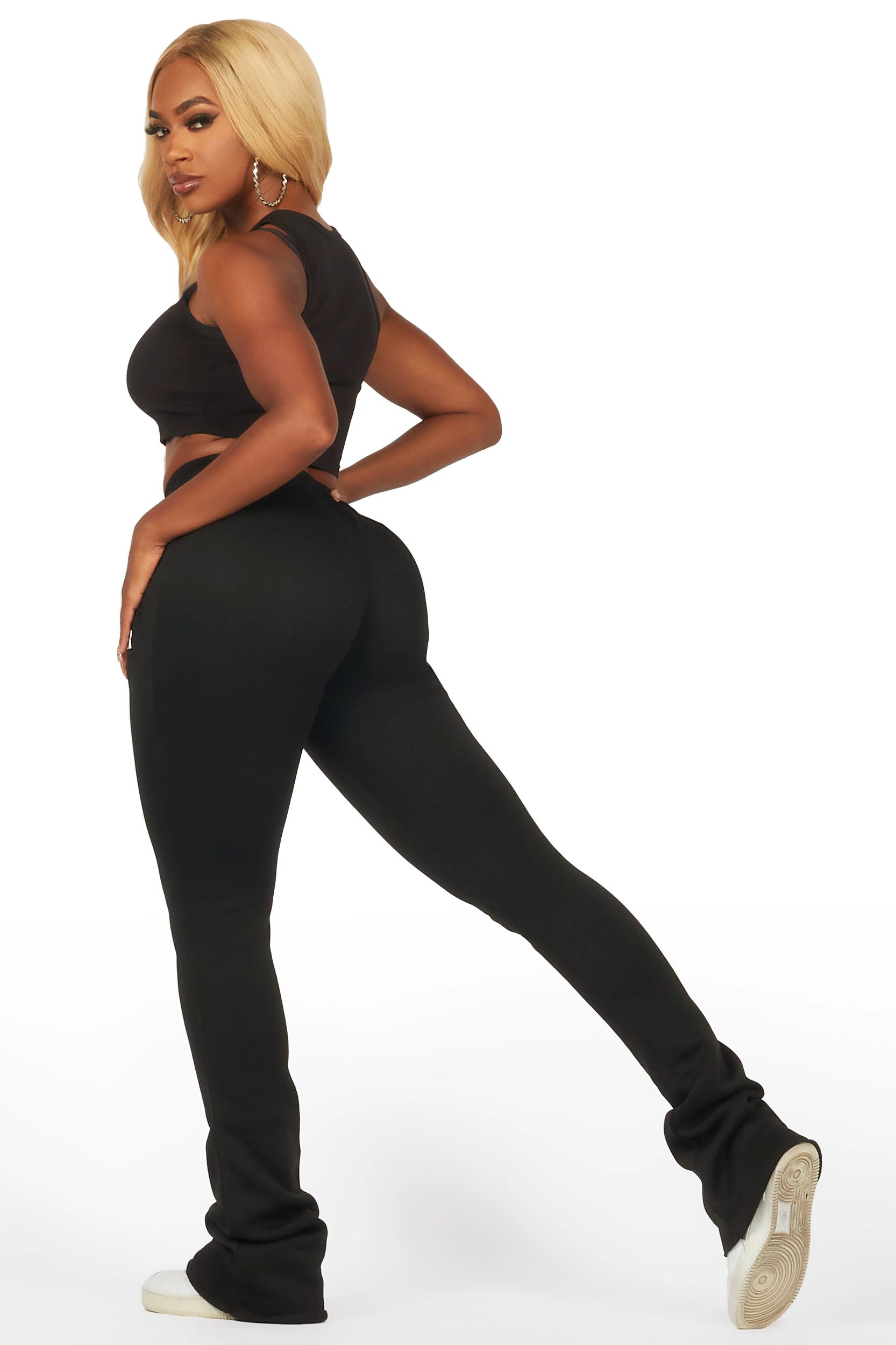 Juliana Black Super Stacked Track Pant Female Product Image