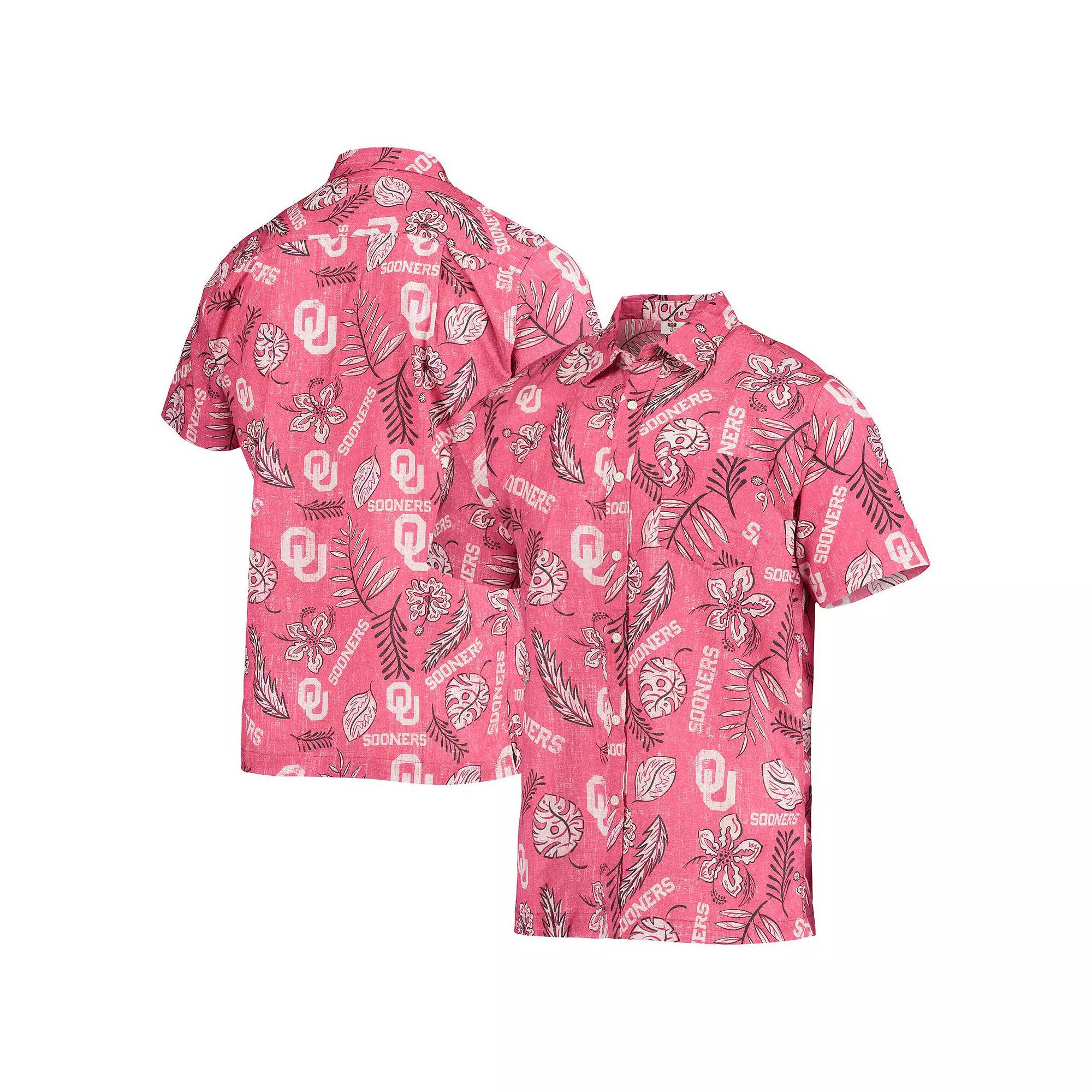 Mens Wes & Willy Crimson Oklahoma Sooners Vintage Floral Button-Up Shirt Product Image