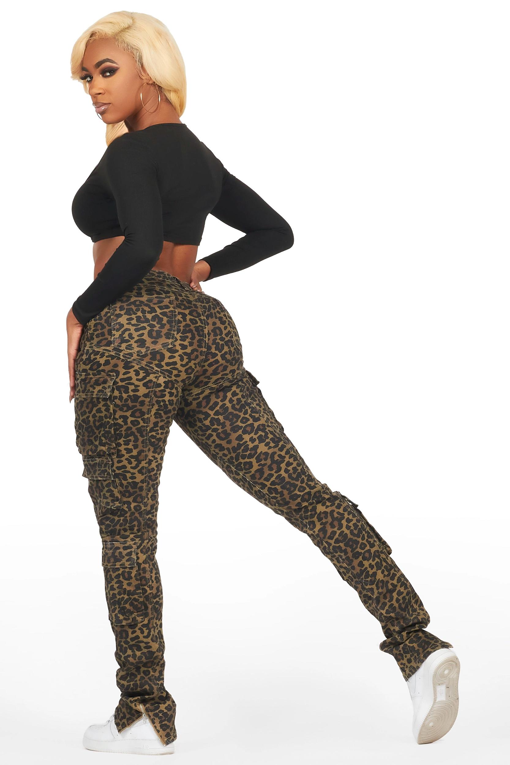 Jaylin Cheetah Skinny Stacked Jean Female Product Image