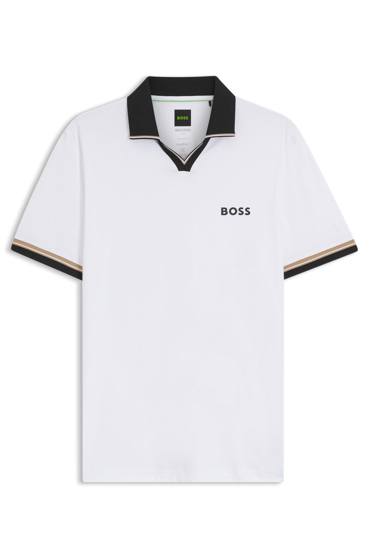 Active slim-fit polo shirt with signature-stripe details Product Image