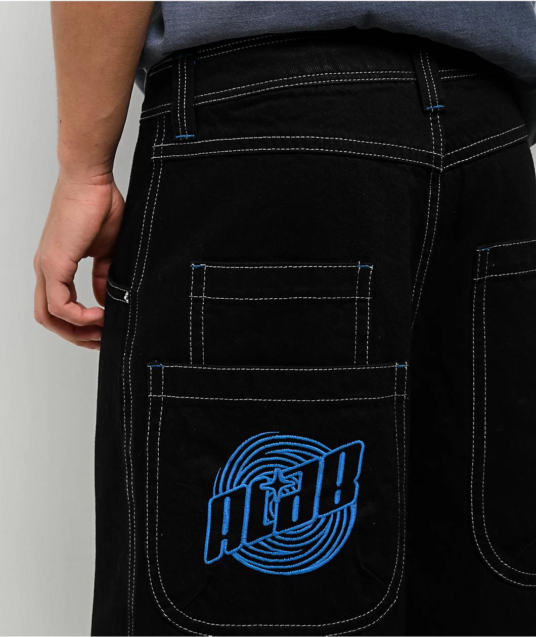 Empyre Ultra Wide Dark Blue Skate Jean Shorts Product Image