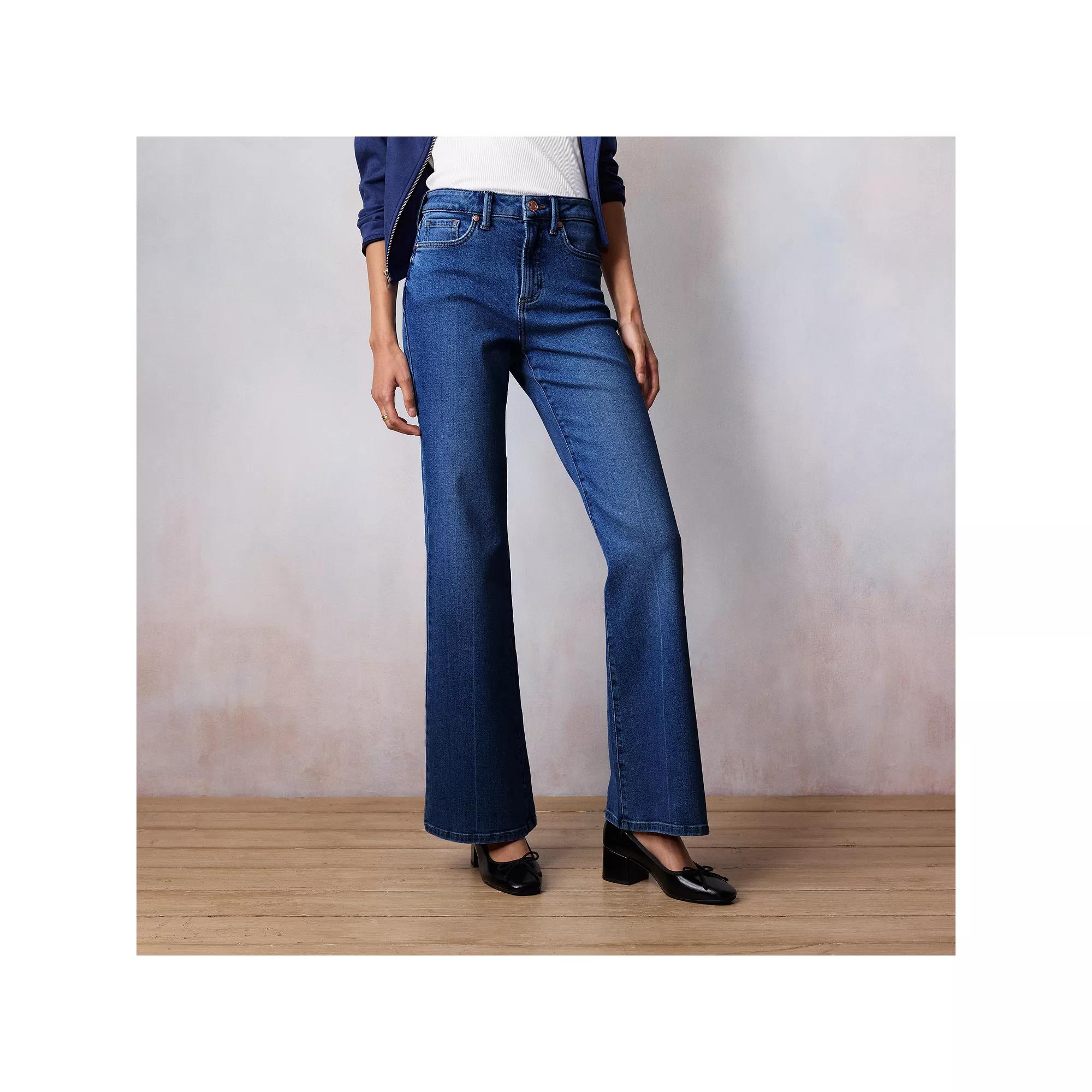 Women's LC Lauren Conrad Curvy Super High Rise Flare Jeans,  Product Image