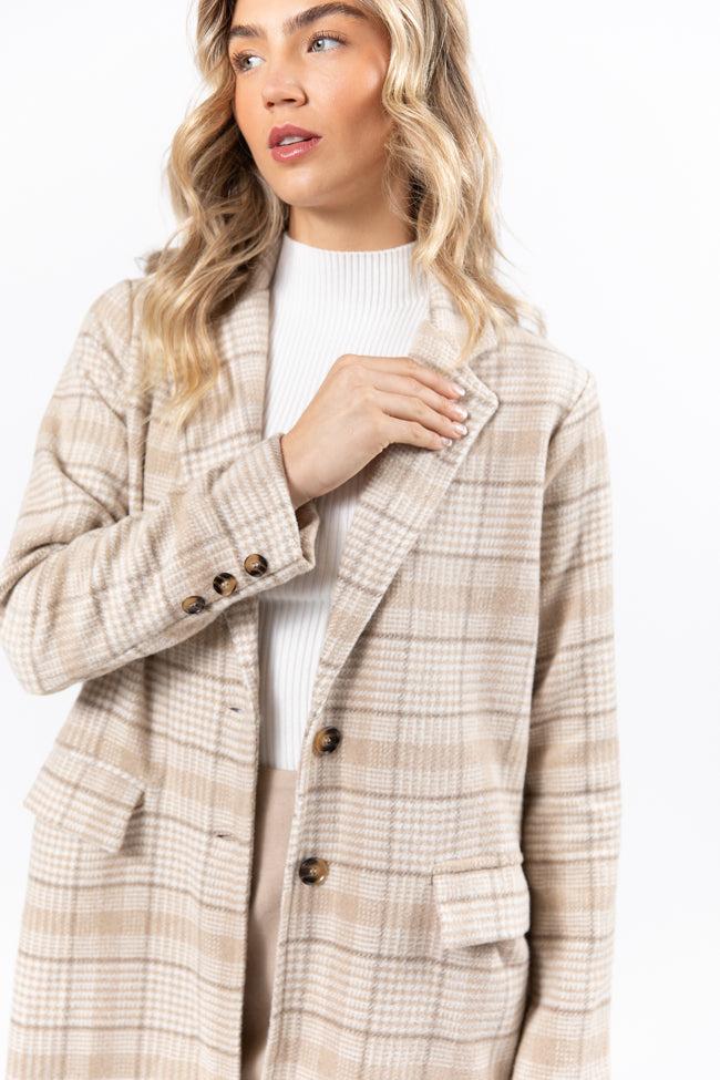 Chill Out Tan Plaid Coat FINAL SALE Product Image