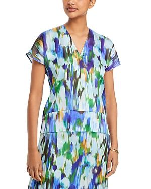 Misook Printed Short Sleeve Blouse Product Image