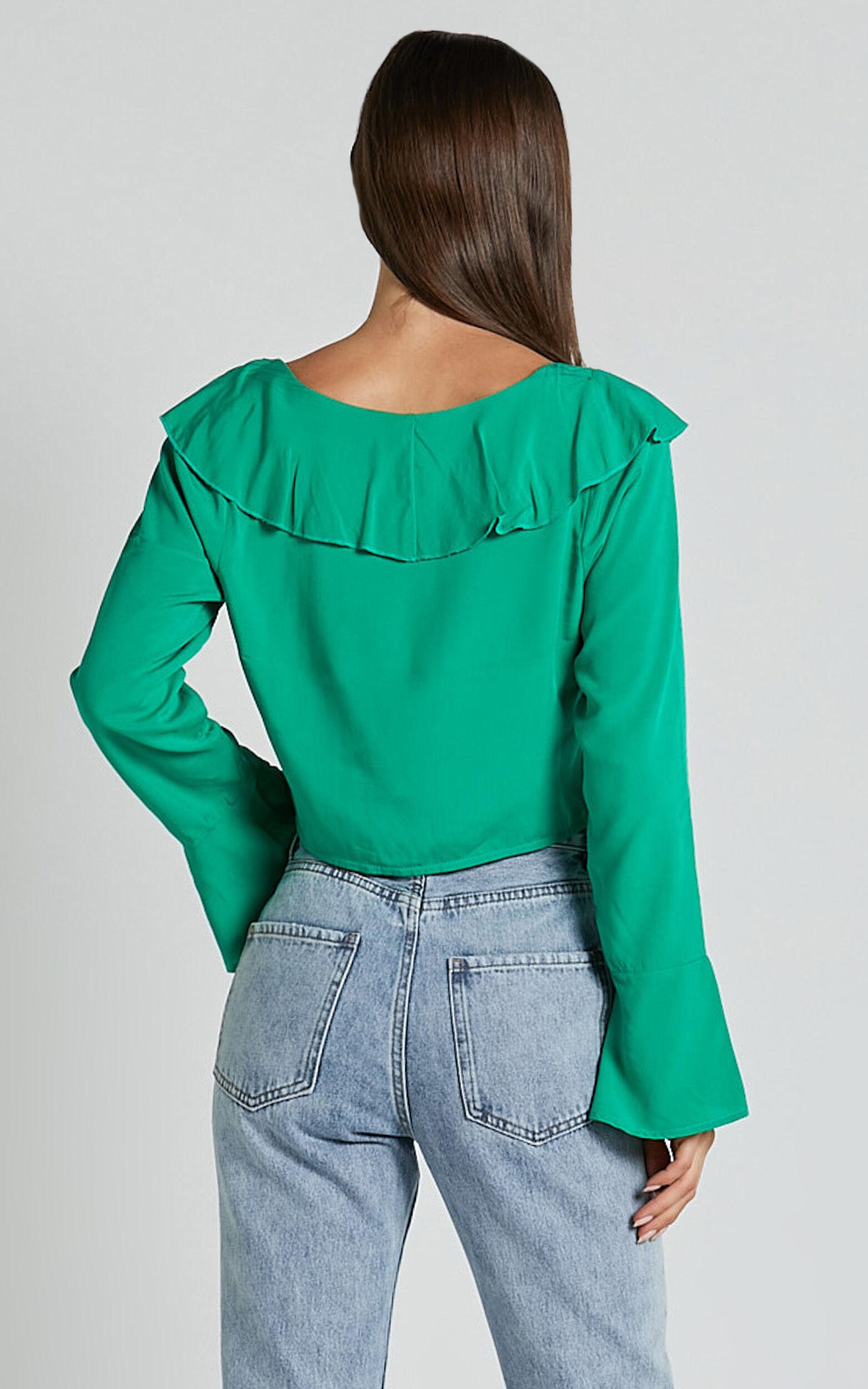 Rumina Top - Long Sleeve Top in Green Product Image