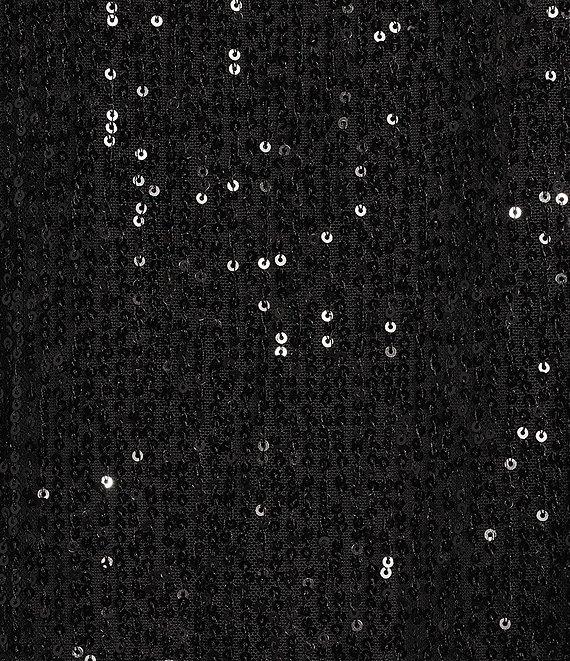 Skies Are Blue Sequin Crew Neck Sleeveless Tank Top Product Image