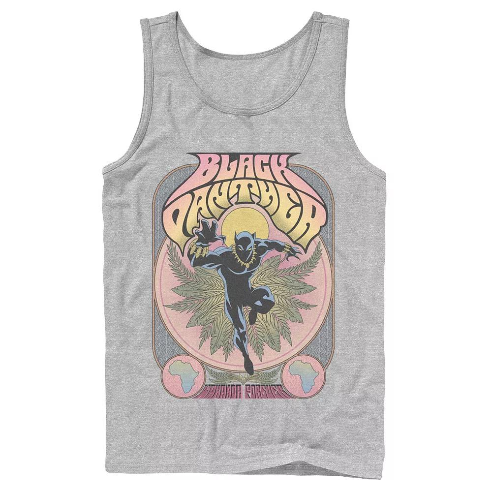 Men's Marvel Black Panther Vintage 70's Poster Style Tank Top,  Product Image