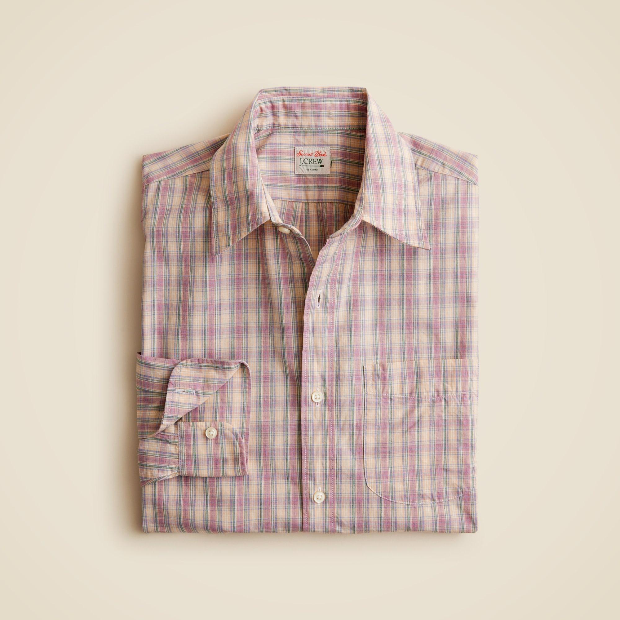 Secret Wash cotton poplin shirt with point collar Product Image