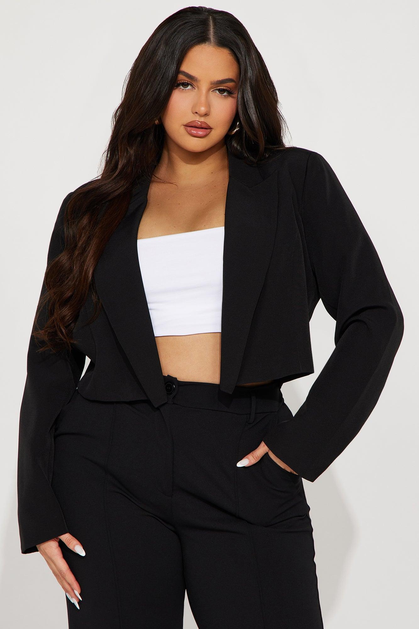 Business Plan Cropped Blazer - Black Product Image