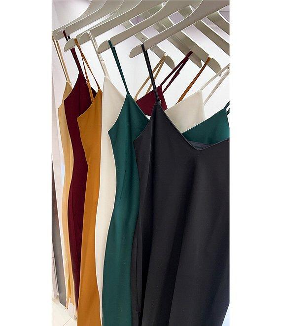 Gianni Bini Harper Satin V-Neck Sleeveless Slip Midi Dress Product Image