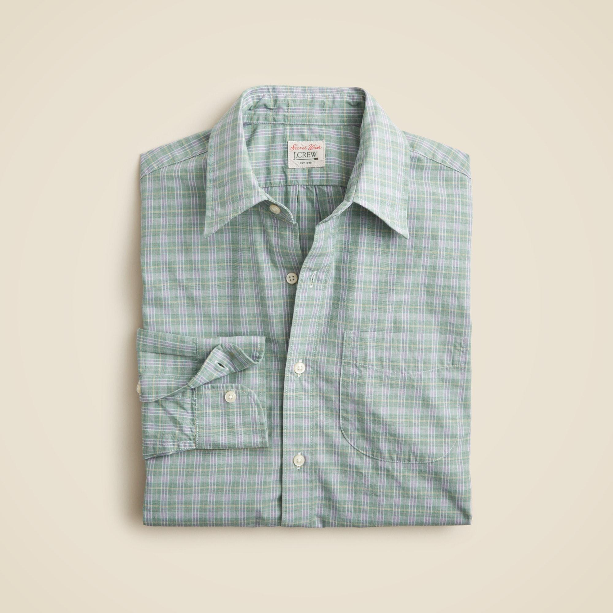 Secret Wash cotton poplin shirt with point collar Product Image