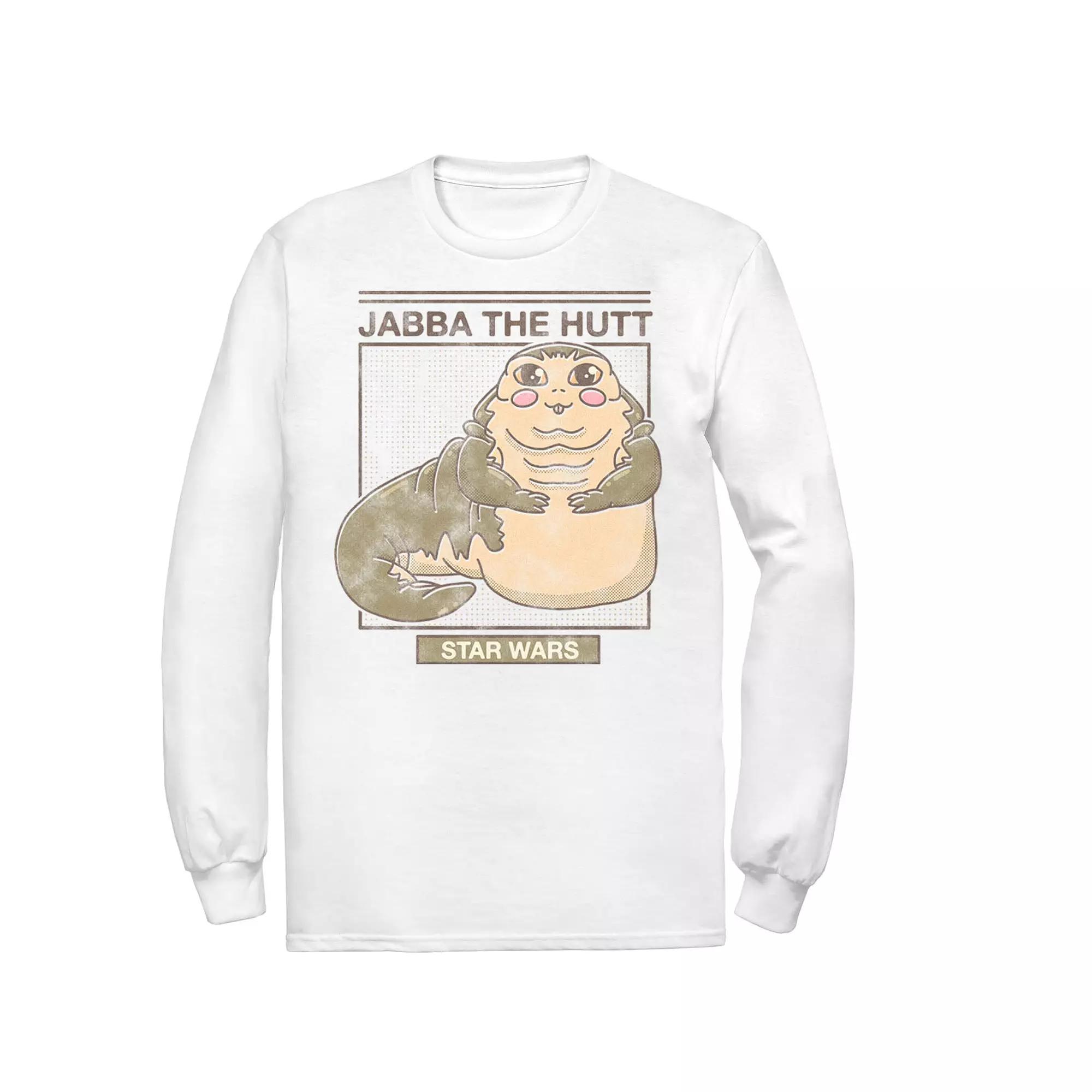 Men's Star Wars Jabba The Hutt Cartoon Cute Portrait Grid Tee,  Product Image