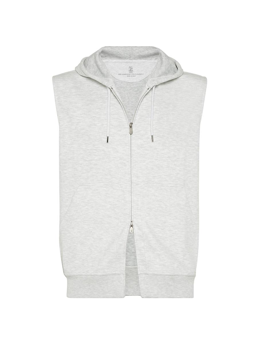 Mens Double Cloth Vest with Zipper and Hood Product Image