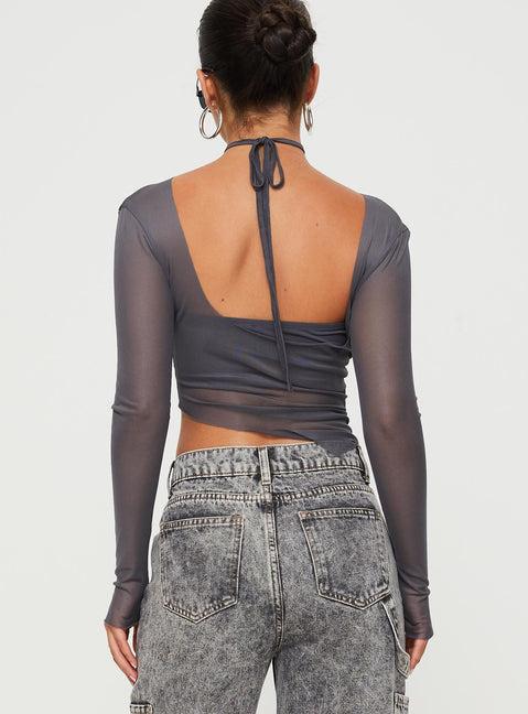 Marier Long Sleeve Top Slate Product Image