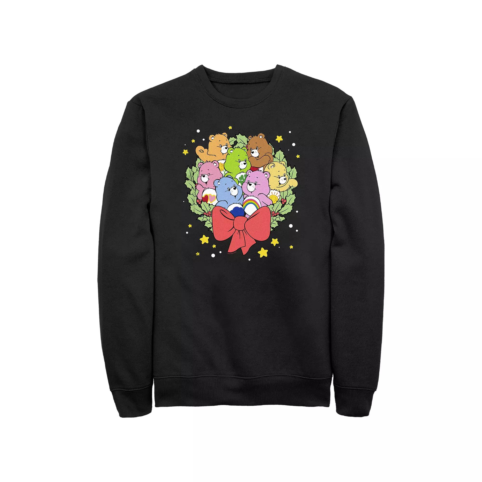 Men's Care Bears Christmas Wreath Graphic Fleece, Size: Medium, Black Product Image