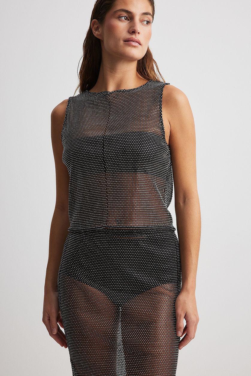 Rhinestone Embellished Crop Top Product Image