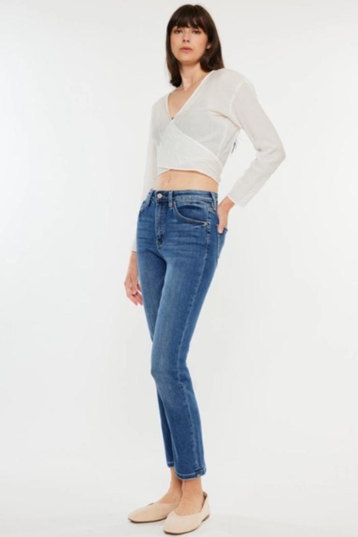 High Rise Slim Straight Jeans Product Image