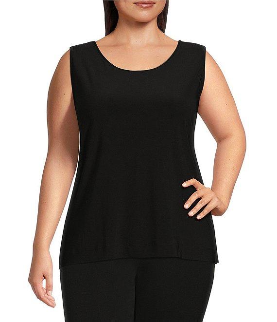 Investments Plus Size Soft Separates Reversible Crew to Scoop Neck Sleeveless Top Product Image