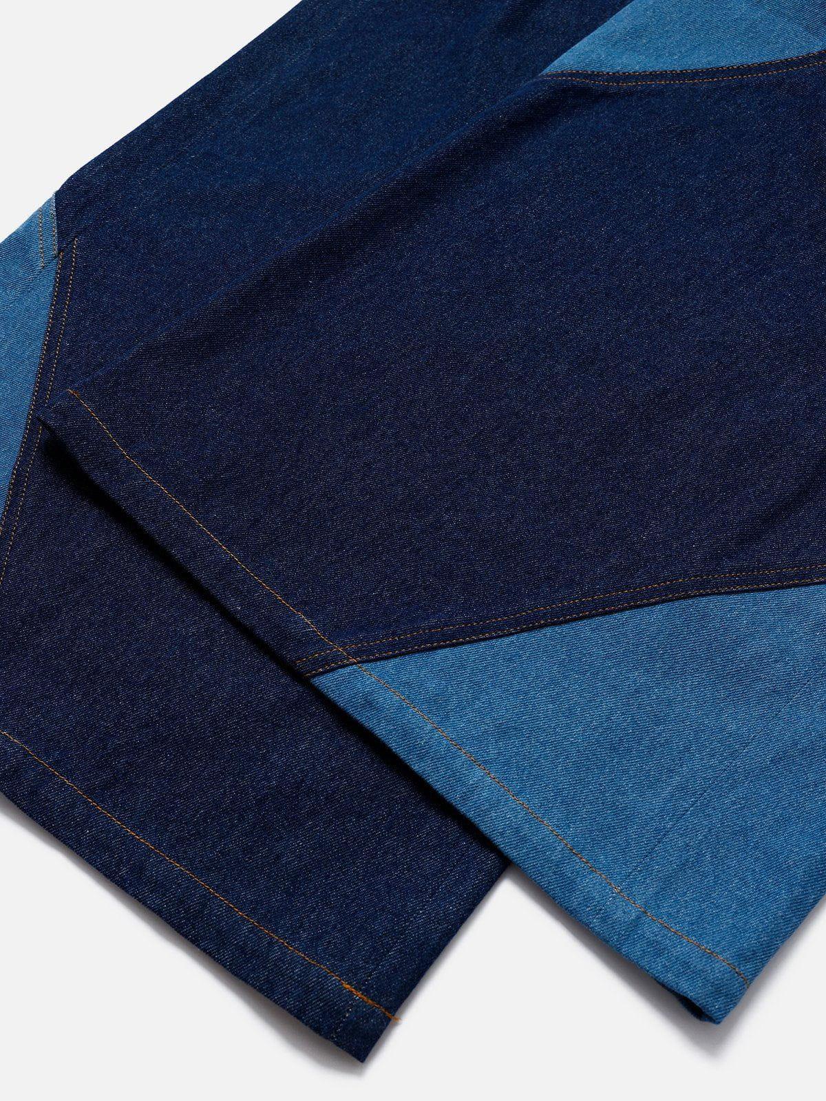 Aelfric Eden Color Block Patchwork Baggy Jeans Product Image