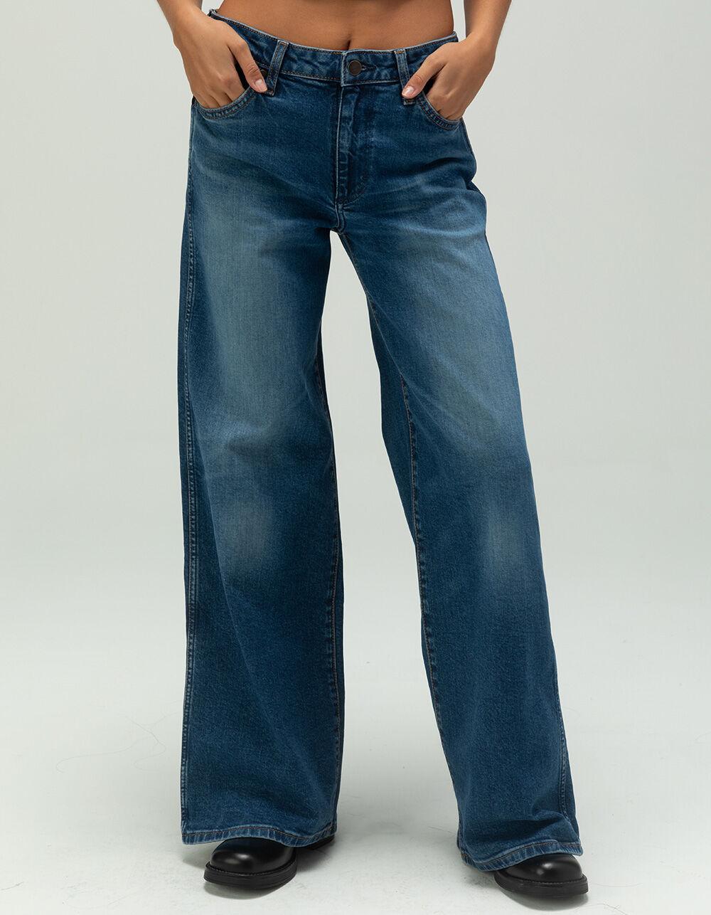 WRANGLER Worldwide Mid Rise Wide Leg Womens Jeans - MEDIUM WASH Product Image