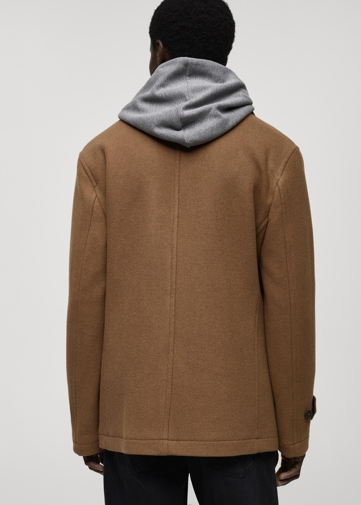 Wool double-breasted coat - Men | MANGO USA Product Image