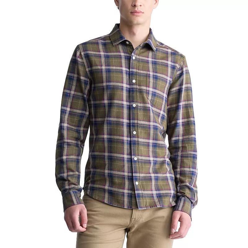 Mens Buffalo Jeans Flannel Green Plaid Product Image