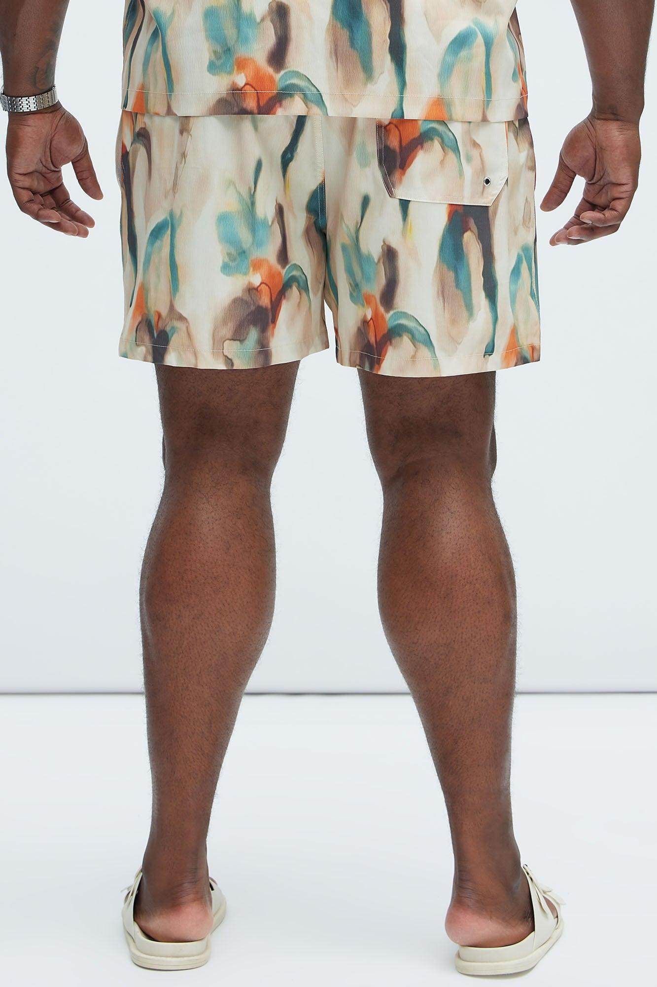 Capen Watercolor Swim Mid Trunk - Multi Color Product Image