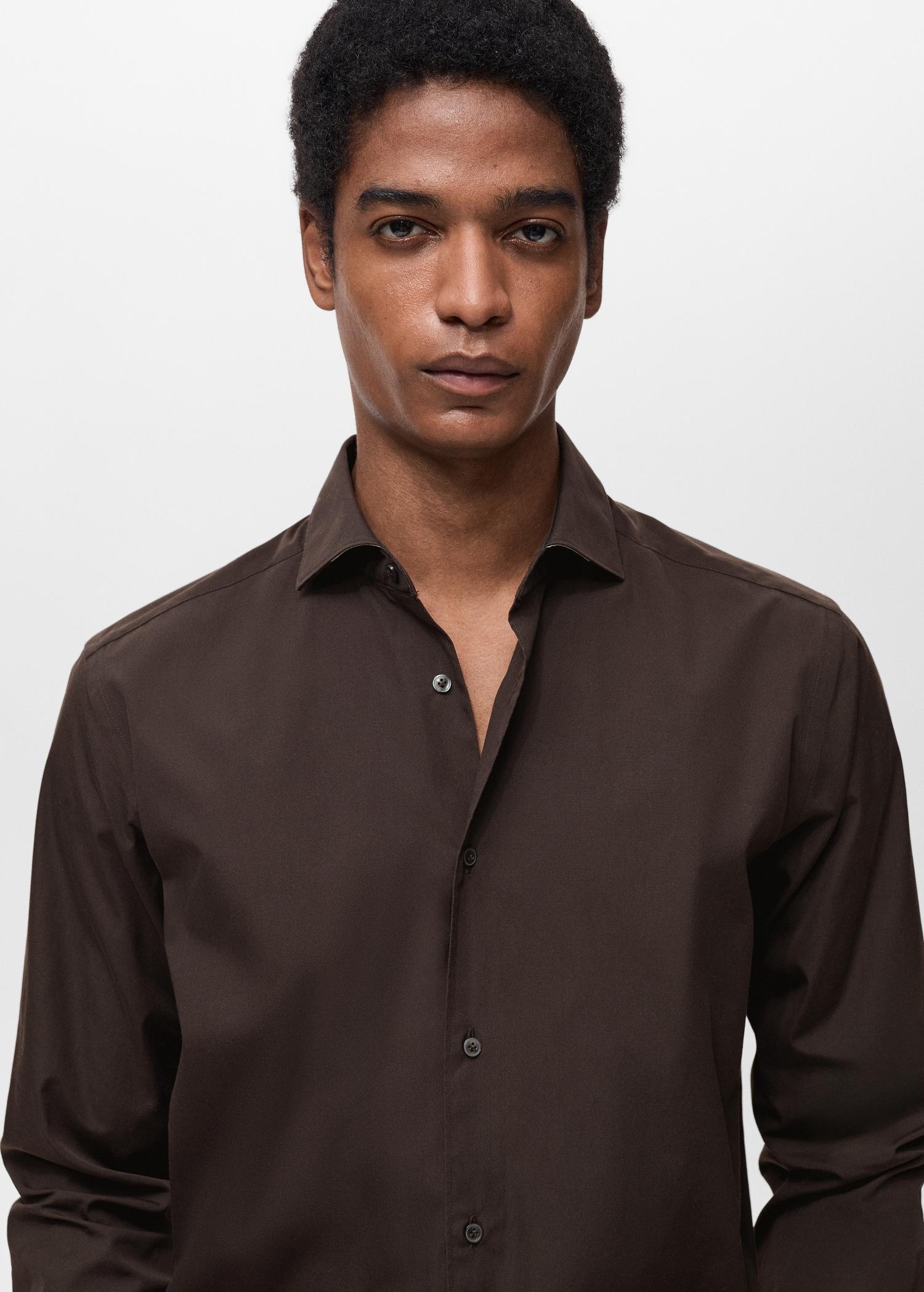 100% cotton regular-fit shirt - Men | MANGO USA Product Image