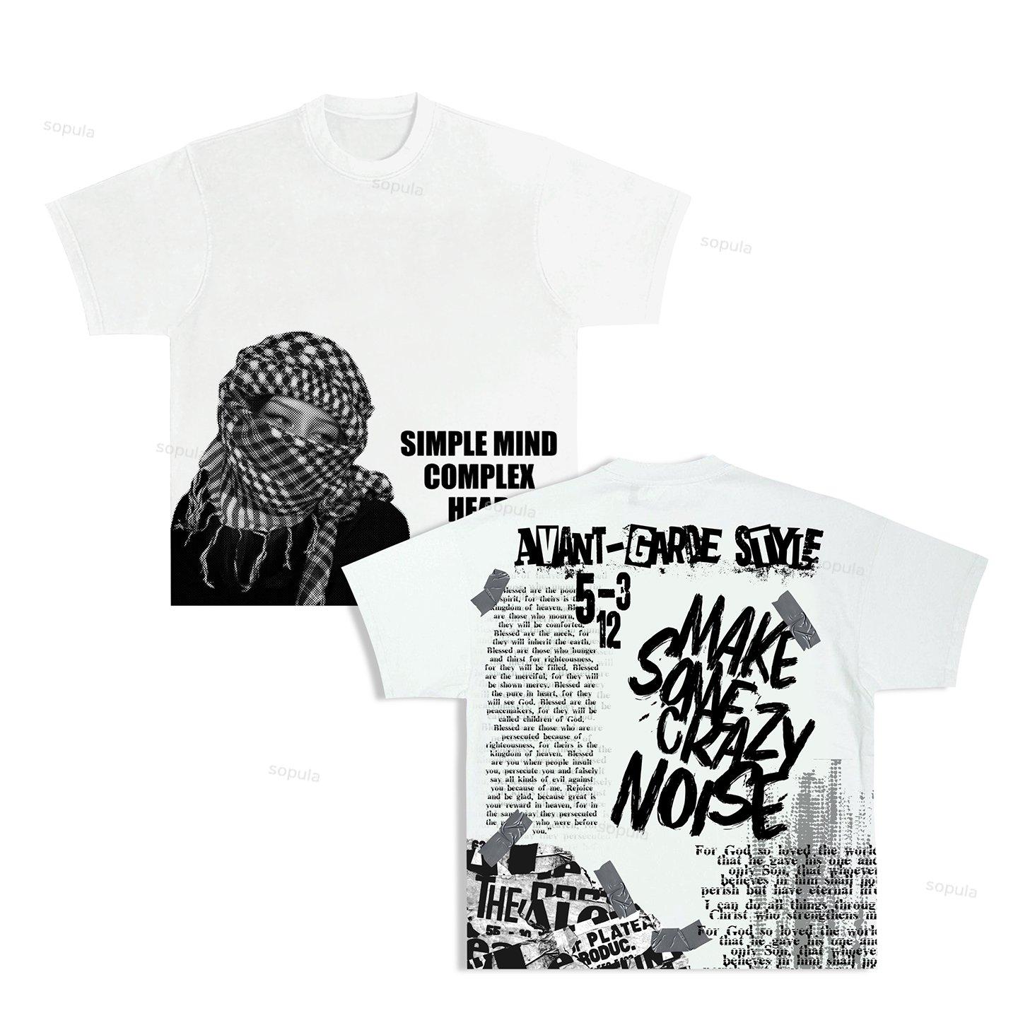 Men's Oversized Relaxed Graphic Vintage Washed Zip-Up Hoodie Product Image