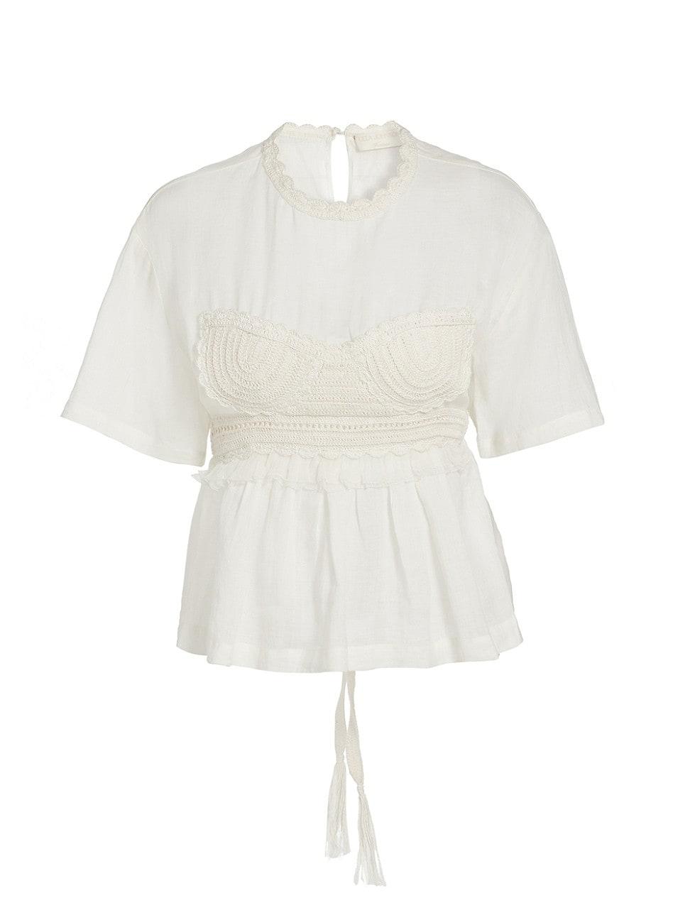 Womens Cari Crochet Applique Top Product Image