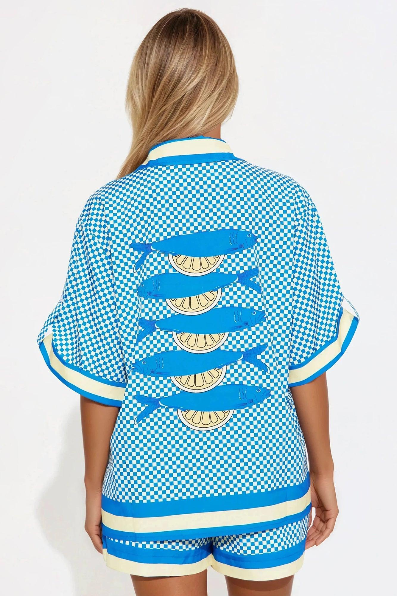 Tidal Treasures Short Set - Royal/combo Product Image