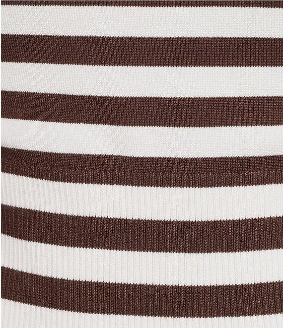 GB Striped Long Sleeve Coordinating Knit Sweater Top Product Image