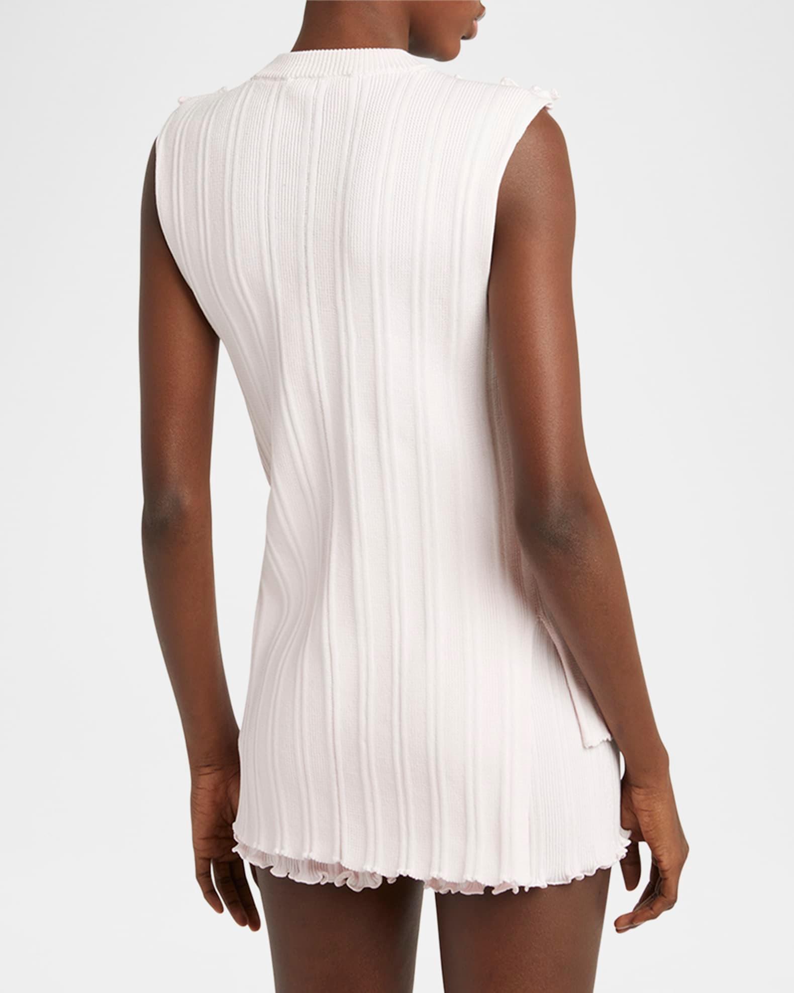 Ruffle Fine Rib Cotton Wrap Vest Product Image