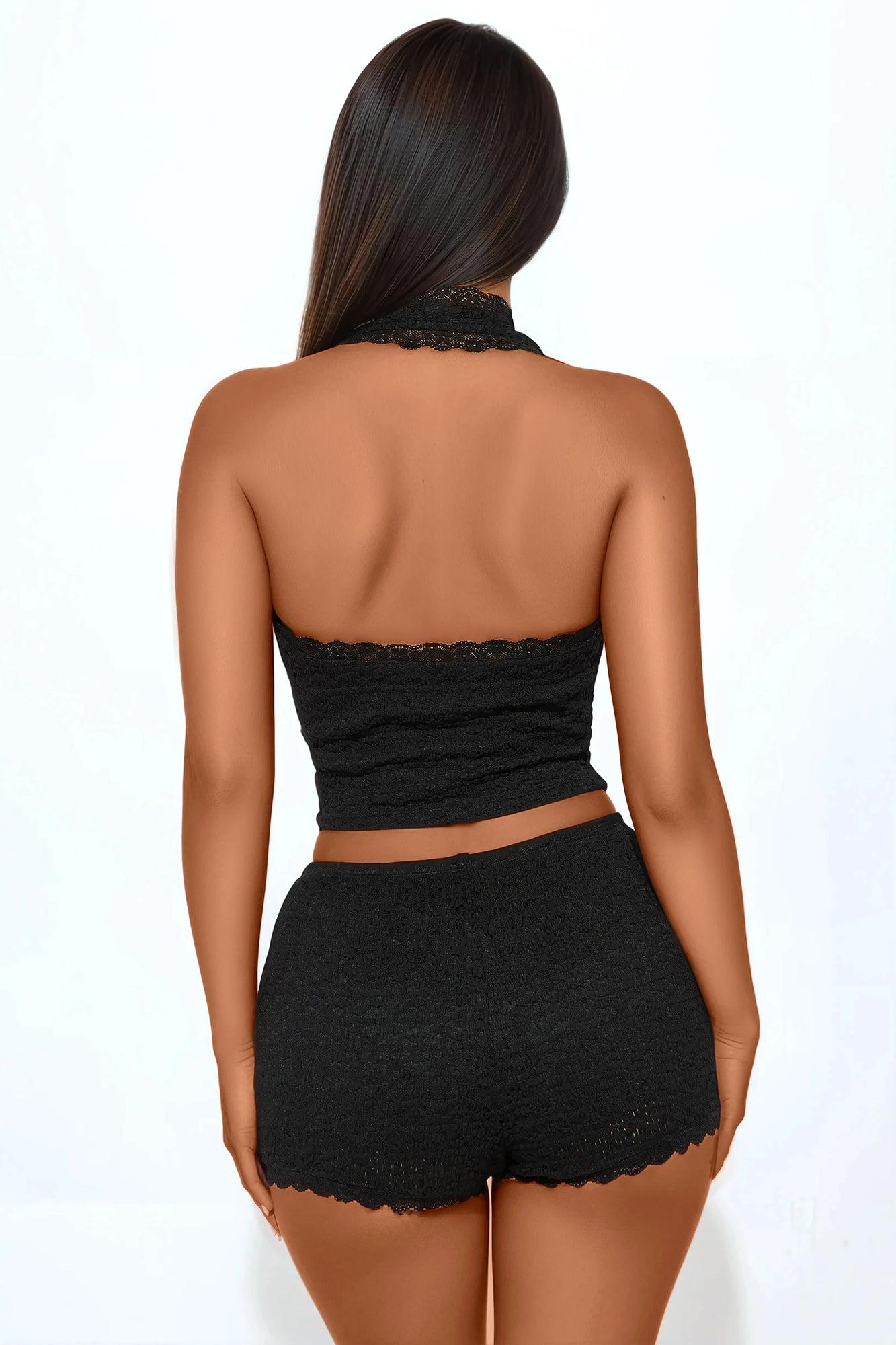 Free Soul Lace Short Set - Black Product Image