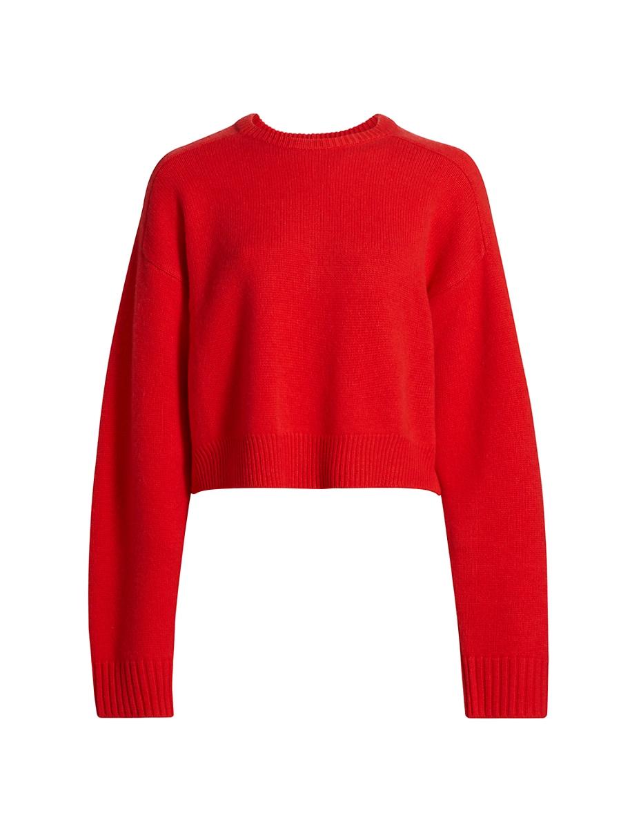 Womens Bruzzi Crewneck Wool & Cashmere Cropped Sweater Product Image