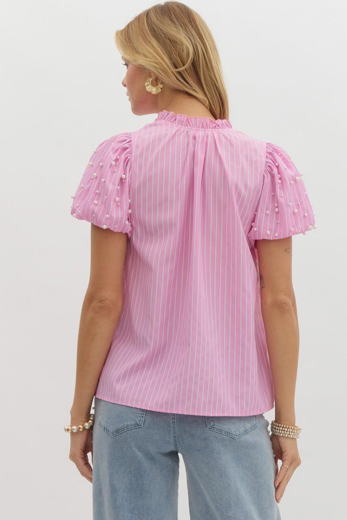 Pearl Stripe Charm Blouse Product Image