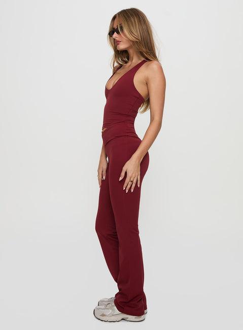 Sunday Session Active Flare Leg Pant Red Product Image