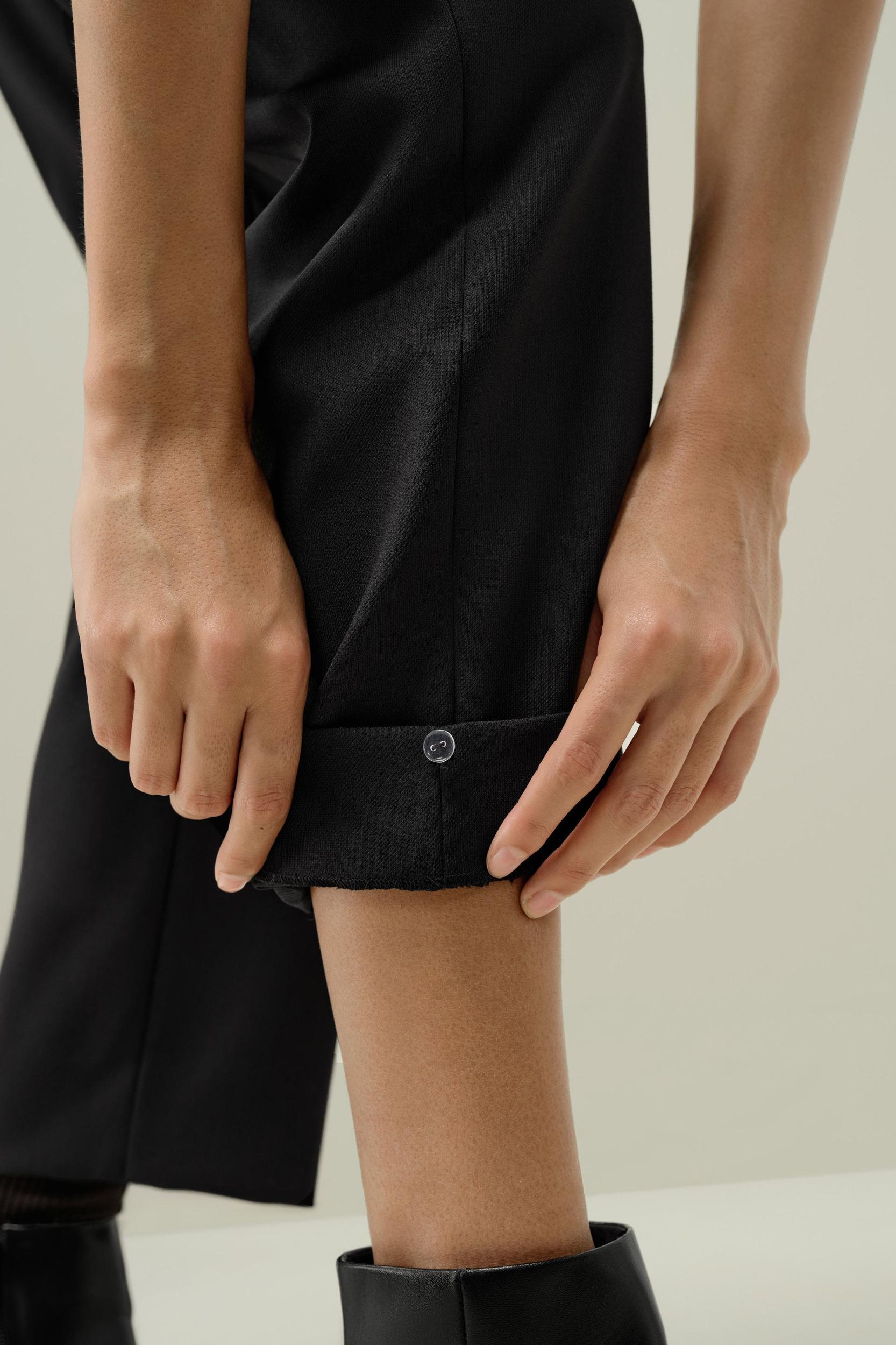 Basic silk-wool blend slim fit trousers Product Image