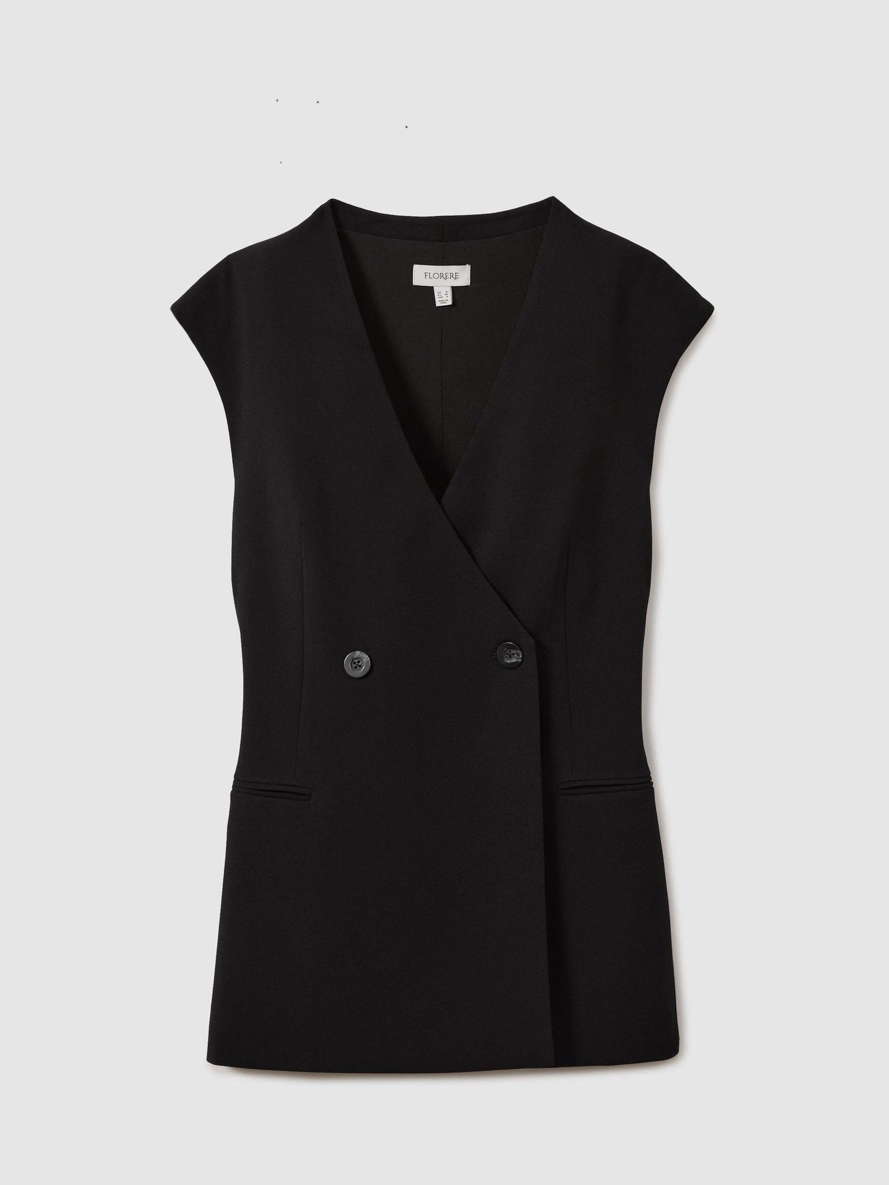 Florere Longline Black Waistcoat in Black Product Image