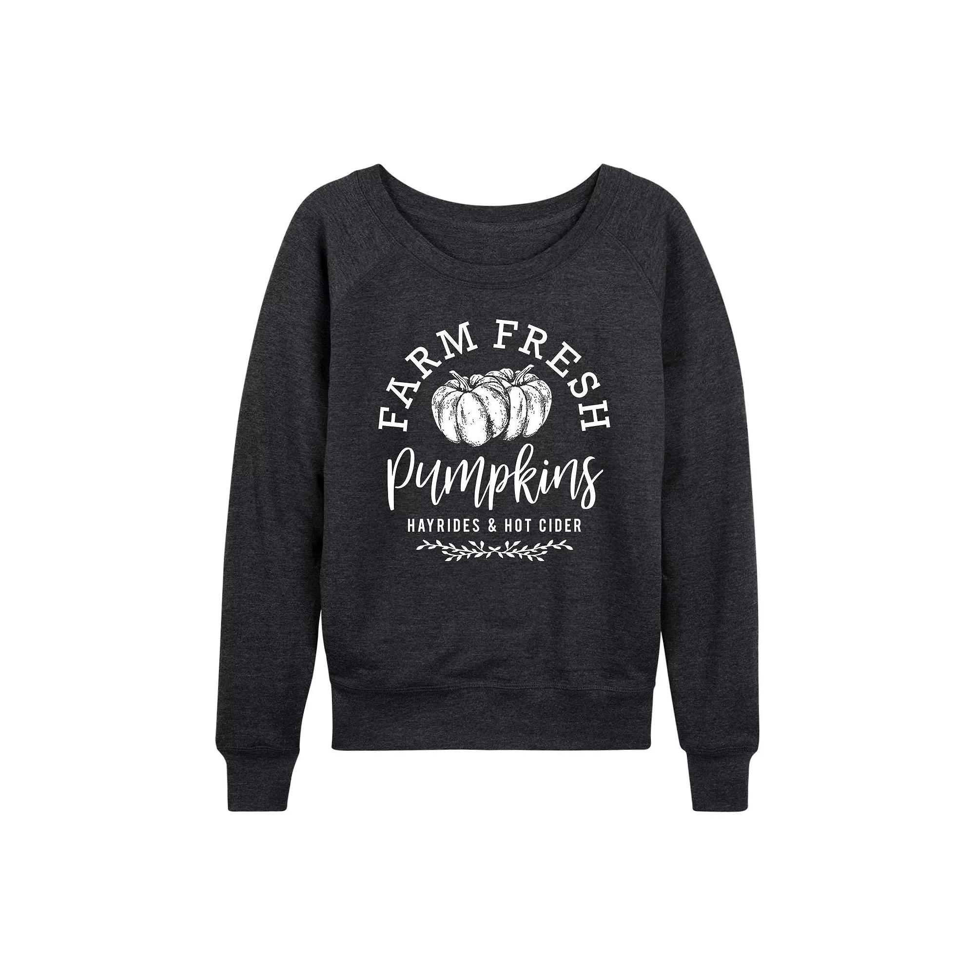 Women's Farm Fresh Pumpkins French Terry Long Sleeve Tee, Girl's,  Product Image
