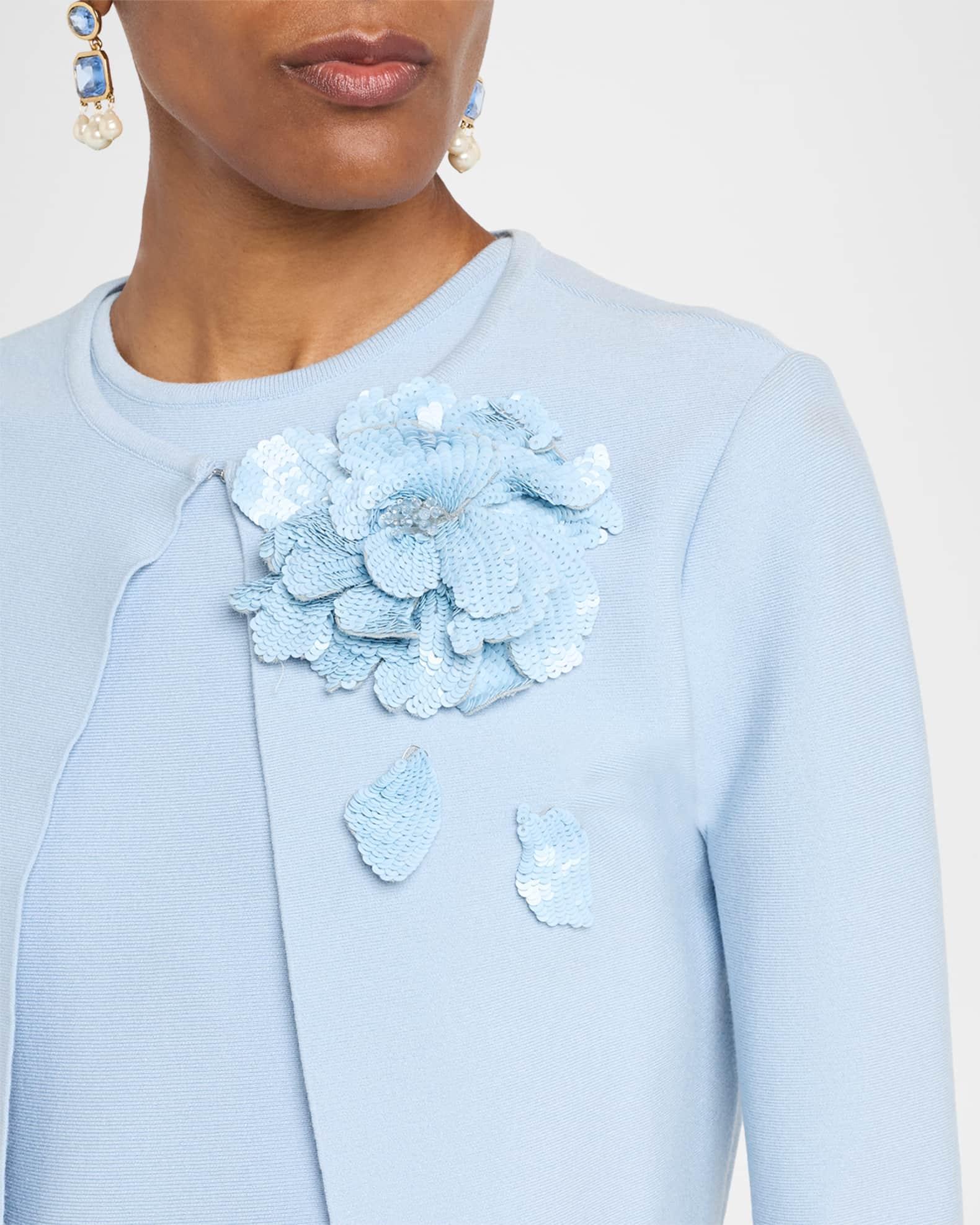 Sequin Flower Crop Fitted Jacket Product Image