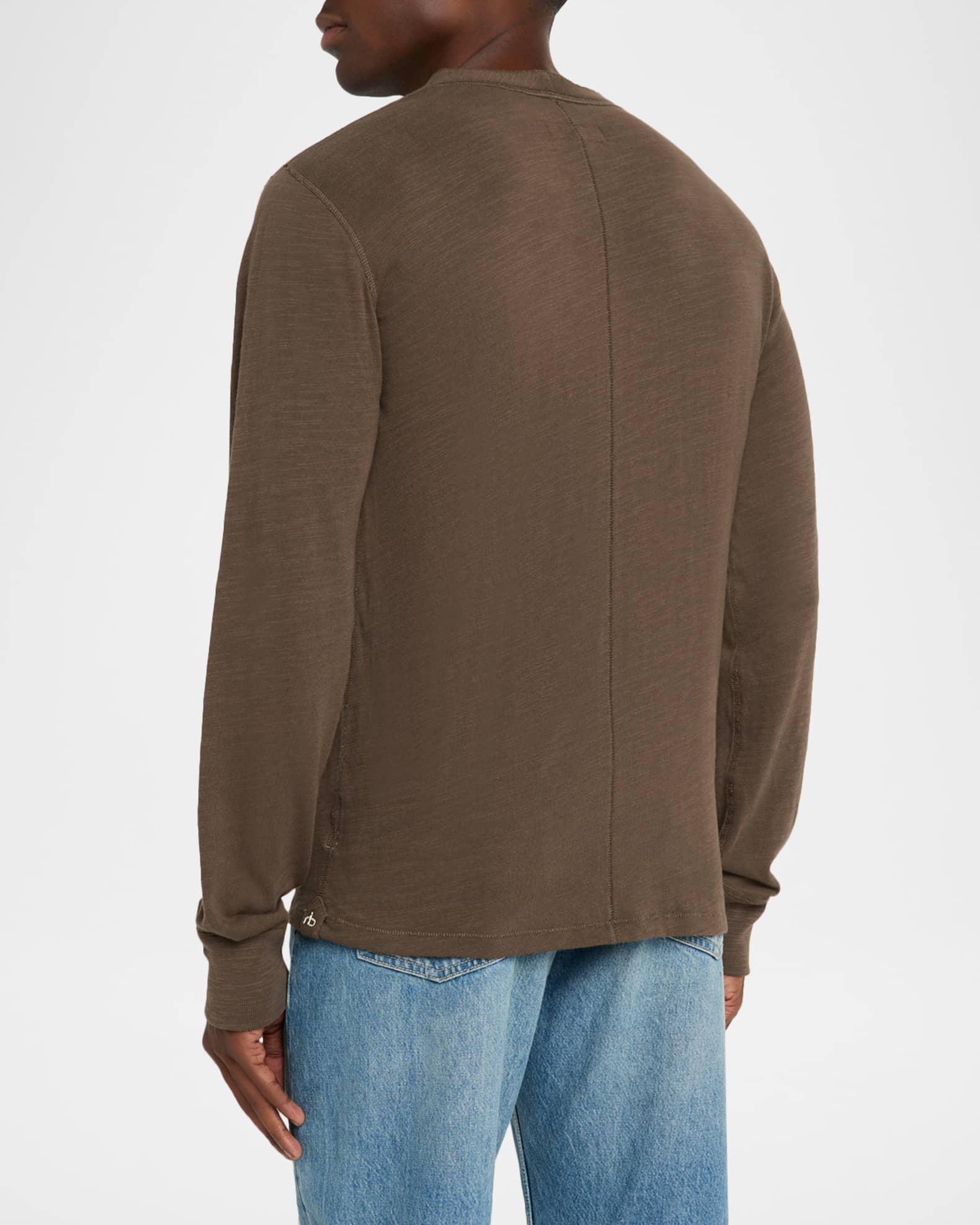 Men's Classic Flame Henley Long-Sleeve T-Shirt Product Image