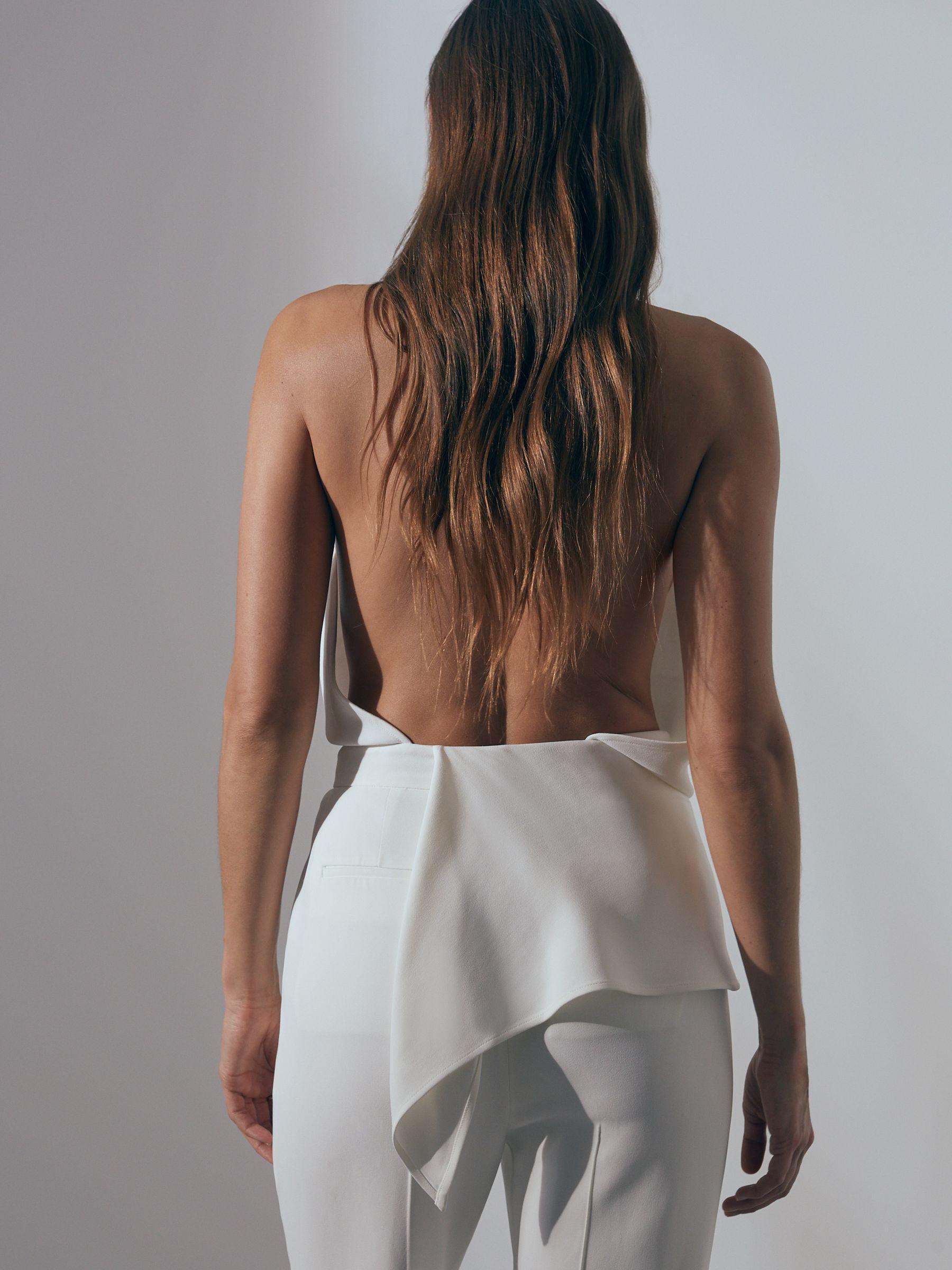 Atelier Drape Front Bridal Jumpsuit in Ivory Product Image