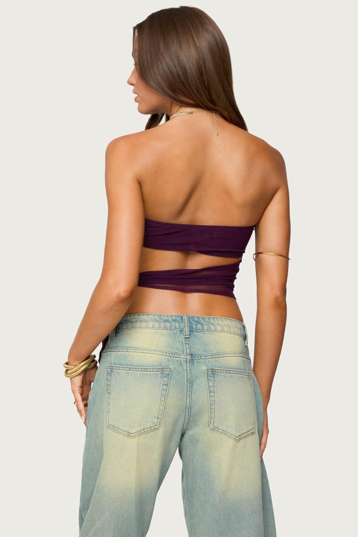 Amaro Strapless Side Tie Cut Out Top Product Image