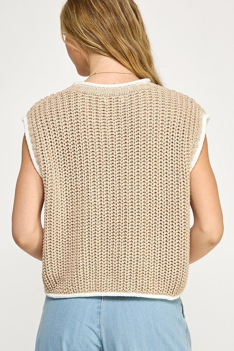Soft Chunky Knit Sweater Vest Product Image